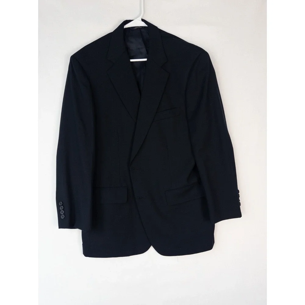 Brook Brothers Broksease Blazer Suit‎ Jacket Mens 42R Blue Single Breasted
